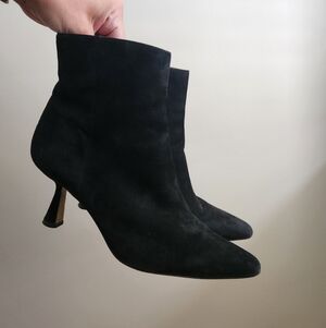 SAM EDELMAN Suede Kitten Heel Ankle Booties
